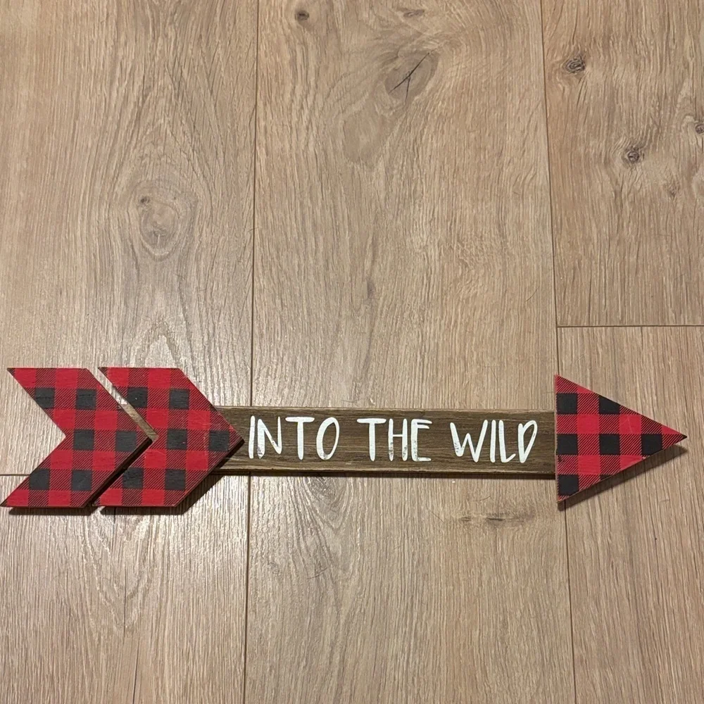 Buffalo Plaid Into The Wild Arrow Wall Art